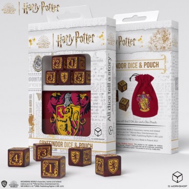 Set De D6 + Sac À Dés Harry Potter Griffondor