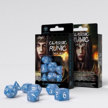 Set de Dés Runique Classique - Glacier & Blanc