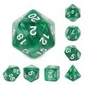 Set de 7 dés - Green pearl dice