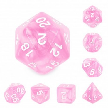 Set de 7 dés - Pink pearl dice