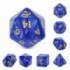 Set de 7 dés - Blue (Golden font) pearl