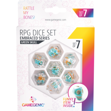 Set de 7 Dés - Embraced Series - Green Skull