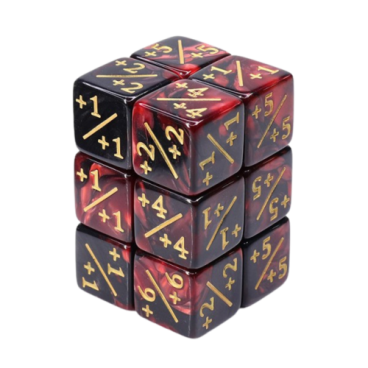 Dé 6 modificateur positif à l'unité - rouge et noir - A L'UNITE