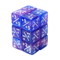 Dé 6 Modificateur Positif à l'unité - Bleu Violet pailleté blanc - A L'UNITE