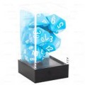 CHESSEX - Set de 7 dés - OPAQUE - Bleu Clair/Blanc