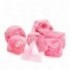 CHESSEX - Set de 7 dés - GHOSTLY GLOW – Rose/Argent