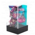 CHESSEX - Set de 7 dés - GEMINI - Violet – Sarcelle/Or