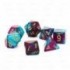 CHESSEX - Set de 7 dés - GEMINI - Violet – Sarcelle/Or