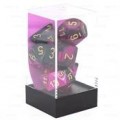 CHESSEX - Set de 7 dés - GEMINI - Noir-Violet/Or