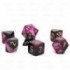 CHESSEX - Set de 7 dés - GEMINI - Noir-Violet/Or
