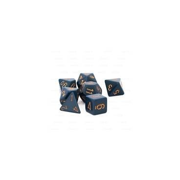 CHESSEX - Set de 7 dés - OPAQUE - Bleu Gris/Or