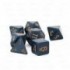 CHESSEX - Set de 7 dés - OPAQUE - Bleu Gris/Or