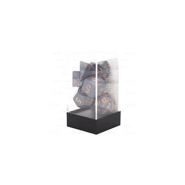 CHESSEX - Set de 7 dés - OPAQUE – Gris Foncé/Cuivre