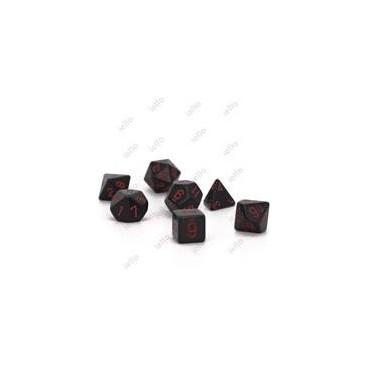 CHESSEX - Set de 7 dés - OPAQUE - Noir/Rouge