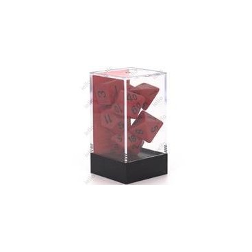 CHESSEX - Set de 7 dés - OPAQUE - Rouge/Noir