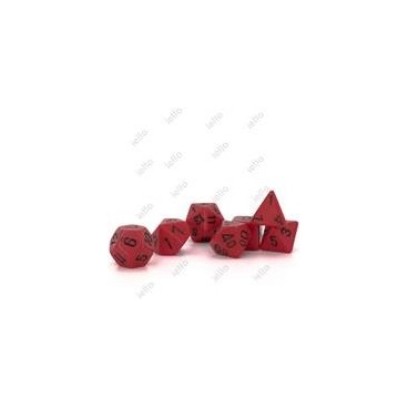 CHESSEX - Set de 7 dés - OPAQUE - Rouge/Noir