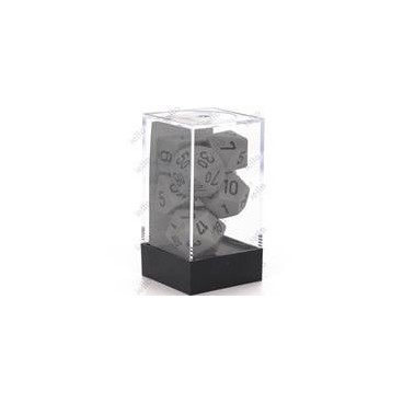 CHESSEX - Set de 7 dés - OPAQUE - Gris/Noir