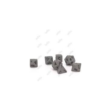 CHESSEX - Set de 7 dés - OPAQUE - Gris/Noir