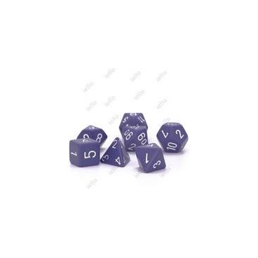 CHESSEX - Set de 7 dés - OPAQUE - Violet/Blanc