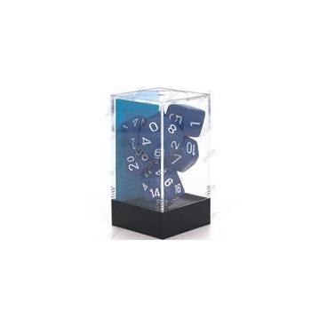 CHESSEX - Set de 7 dés - OPAQUE - Bleu/Blanc