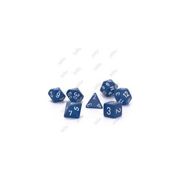 CHESSEX - Set de 7 dés - OPAQUE - Bleu/Blanc