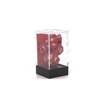 CHESSEX - Set de 7 dés - OPAQUE - Rouge/Blanc
