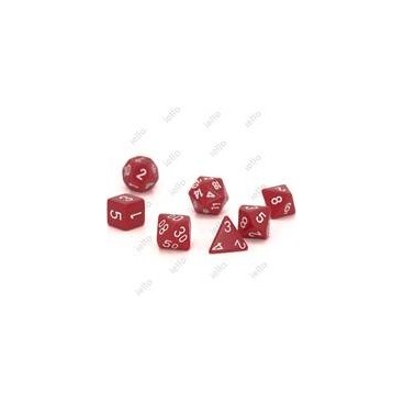 CHESSEX - Set de 7 dés - OPAQUE - Rouge/Blanc