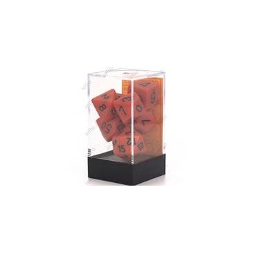 CHESSEX - Set de 7 dés - OPAQUE - Orange/Noir
