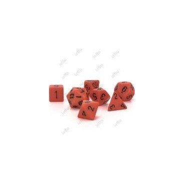 CHESSEX - Set de 7 dés - OPAQUE - Orange/Noir
