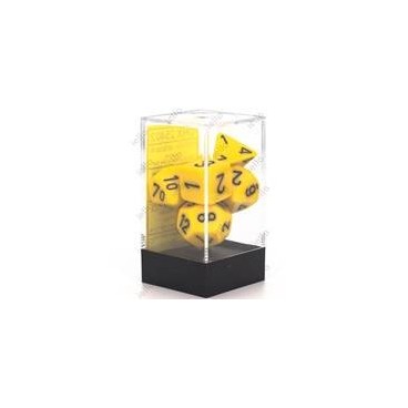 CHESSEX - Set de 7 dés - OPAQUE - Jaune/Noir