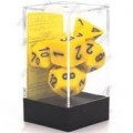 CHESSEX - Set de 7 dés - OPAQUE - Jaune/Noir