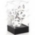 CHESSEX - Set de 7 dés - OPAQUE - Blanc/Noir