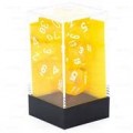 CHESSEX - Set de 7 dés - TRANSPARENT – Jaune/Blanc