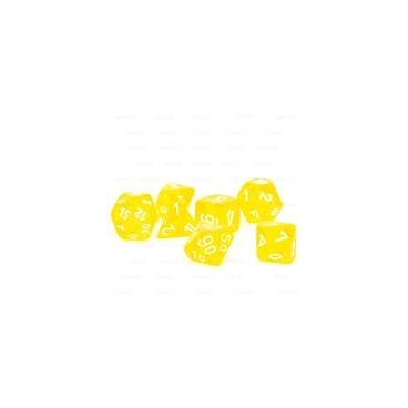 CHESSEX - Set de 7 dés - TRANSPARENT – Jaune/Blanc