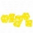 CHESSEX - Set de 7 dés - TRANSPARENT – Jaune/Blanc