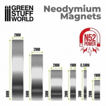 Aimants Néodymes 5x2mm - 100 units (N52)