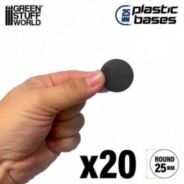 Socles Plastiques ROND 25mm Noir