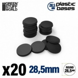 Socles Plastiques ROND 28,5mm Noir