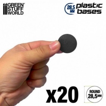 Socles Plastiques ROND 28,5mm Noir
