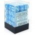 CHESSEX - Set de 36 dés 6 - OPAQUE - Bleu Clair/Blanc