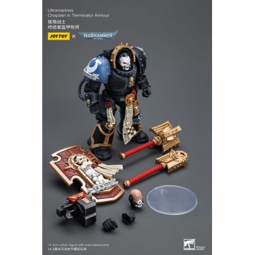 Warhammer 40k figurine 1/18 Ultramarines Chaplain in Terminator Armour 12 cm