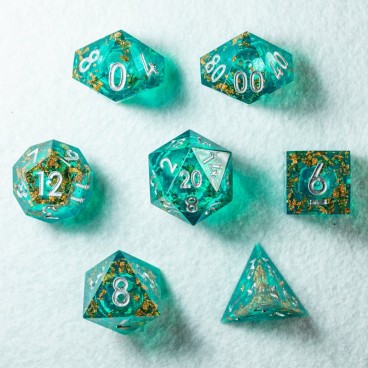 Cœur de Brocéliande | Set de dés JDR à cœur liquide