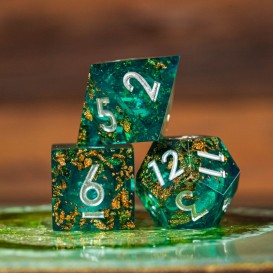 Cœur de Brocéliande | Set de dés JDR à cœur liquide