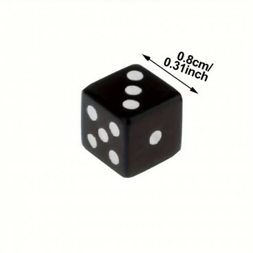 Dé 6 (D6) miniature 0.8cm - lot de 5