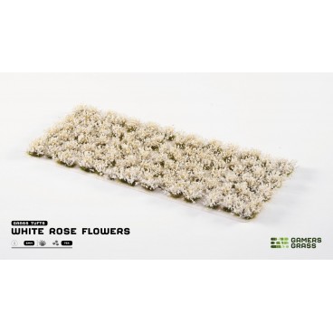 Grass Tufts : White Rose Flowers