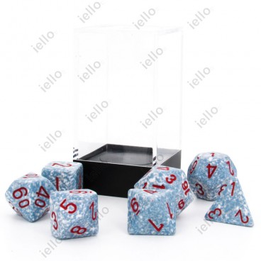 CHESSEX - Set de 7 dés - GRANITE - AIR Gris/Rouge