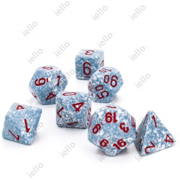 CHESSEX - Set de 7 dés - GRANITE - AIR Gris/Rouge