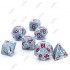 CHESSEX - Set de 7 dés - GRANITE - AIR Gris/Rouge