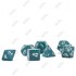 CHESSEX - Set de 7 dés - GRANITE - SEA Bleu-Vert/Blanc