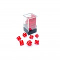 CHESSEX - Set de Mini 7 dés - TRANSPARENT - Rouge/Blanc